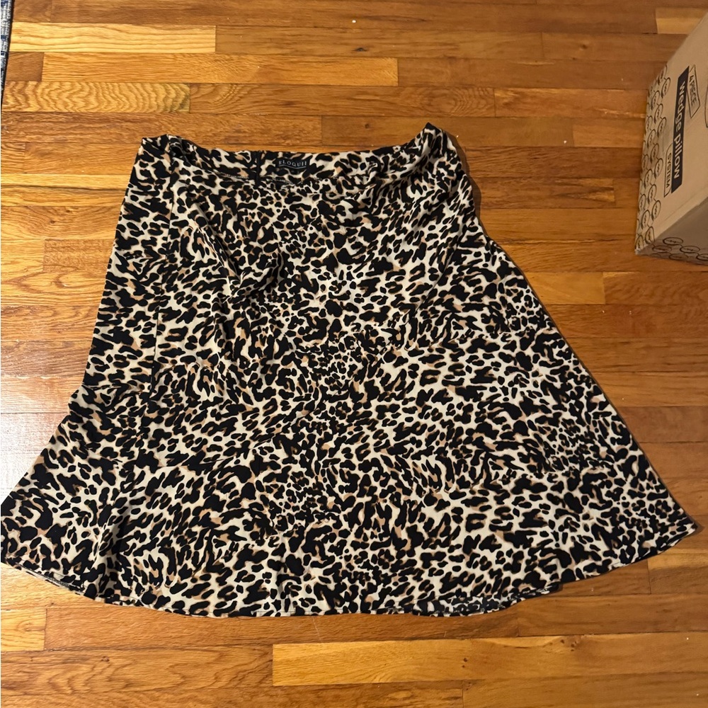 Eloquii Leopard Print A-Line Skirt